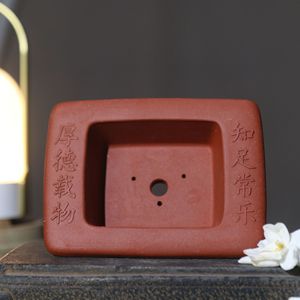 Maceta Rectangular de Zisha para Bonsái, Hecha a Mano, Clásica, para Mesa - Product Image 2