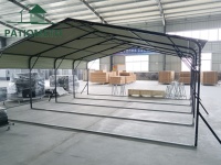 Abri de garage en métal robuste de 20' x 20' pour bateau, abri de voiture en métal extérieur avec toit galvanisé