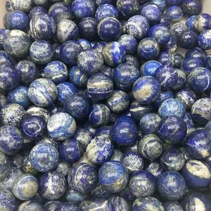 Fanshi grosir penjualan laris bola kristal Lazuli Lapis alami bola kecil biru bola kristal kecil dipoles untuk kerajinan