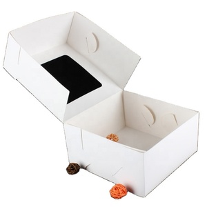 Wholesale Folding Recyclable Cheap White Packaging Kraft Paper Custom Logo High Quality Cake Paper <b>Box</b> With Window - Product Image 5