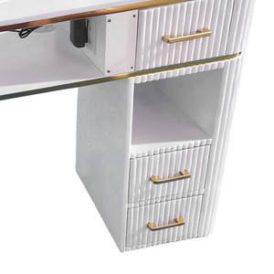 Nouveau 2025 Ensemble de table à ongles sans cadre avec aspirateur intégré, surface marbre noir, mobilier commercial de luxe léger, Modèle 2 Rock - Product Image 4