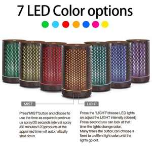 Rỗng ra 100ml Tinh dầu khuếch tán siêu âm hương thơm hạt gỗ hương liệu Thì Thầm yên tĩnh mát sương tạo độ ẩm với 7 Colo - Product Image 3