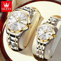 OLEVS 2910 Montre à quartz pour homme et femme, tendance, de haute qualité, étanche, en acier inoxydable, avec calendrier, vente chaude