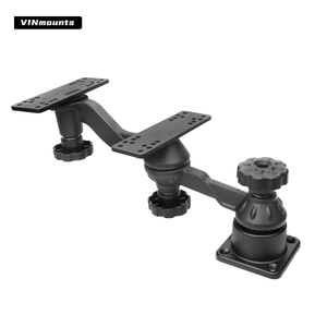 VINmounts Aluminum Dual Display Fish Finder Mount Eco-Friendly 360 Adjustable Horizontal Arm Dual Device <b>Bracket</b> Black for - Product Image 1