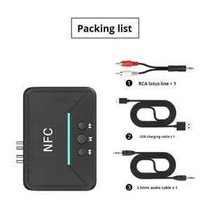 Adaptador <span class=keywords><strong>de</strong></span> <span class=keywords><strong>Audio</strong></span> BT200 NFC con <span class=keywords><strong>Receptor</strong></span> Jack <span class=keywords><strong>de</strong></span> 3.5mm Estéreo BT5.0, Cable <span class=keywords><strong>de</strong></span> Carga USB <span class=keywords><strong>RCA</strong></span> AUX <span class=keywords><strong>de</strong></span> Plástico, Dongle Negro ODM A2DP/AVRCP - Product Image 5