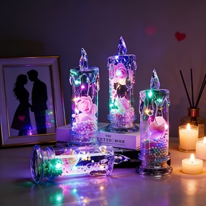 Juego <span class=keywords><strong>de</strong></span> <span class=keywords><strong>Cuatro</strong></span> Velas LED con Forma <span class=keywords><strong>de</strong></span> Rosa Rosa, con Diseño <span class=keywords><strong>de</strong></span> Luz Parpadeante para Crear una Atmósfera Romántica Perfecto - Product Image 1