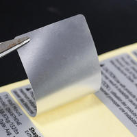 Autocollants d'étiquette de code à barres adhésifs PET/PVC argentés mats imperméables impression d'étiquettes brillantes en polyester à transfert thermique