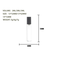 Mini flacon pulvérisateur de parfum en verre vide rechargeable, échantillon de parfum, atomiseur de voyage, logo personnalisé, vente en gros