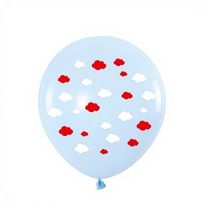 Ballons bleus de 12 pouces avec motif de nuages blancs épais pastel décorations de fête des mères et de remise des diplômes et ensemble de ballons - Product Image 1