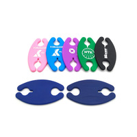 Enrouleur de câble en silicone avec logo personnalisé, organisateur de câble de données ovale en silicone pour écouteurs, cadeau promotionnel.
