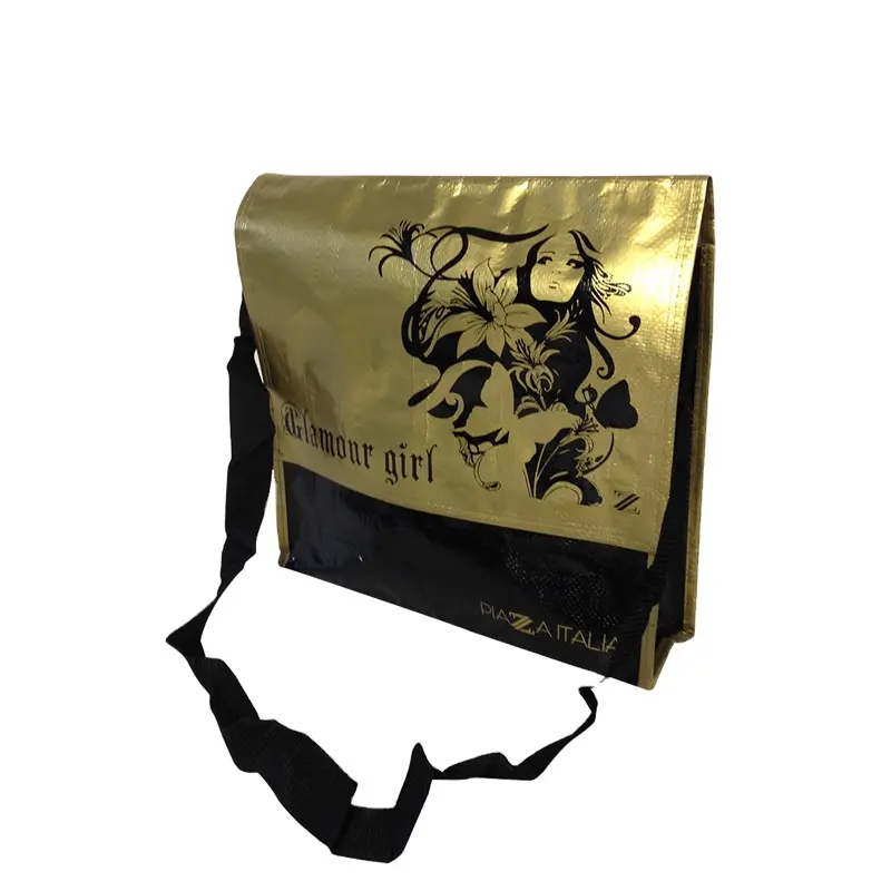 Good Quality Promotional OEM Gift Metallic With Custom Logo Shopping Flap Shoulder Bag