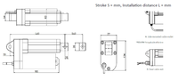 Actionneur linéaire à moteur CC à balais haute performance YH8-525, course de 1000 mm, 5000 N, étanche IP65, pour applications domestiques, nautiques, agricoles, industrielles et solaires