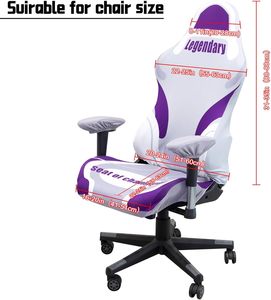 ผ้าคลุมเก้าอี้เล่นเกมพร้อมที่คลุมเก้าอี้<span class=keywords><strong>2</strong></span>ตัวยืดหยุ่นได้เพื่อป้องกันรอยขีดข่วนของแมว (สามารถปรับแต่งลวดลายได้) - Product Image 2