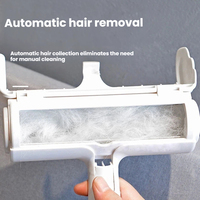 Rouleau réutilisable et portable en plastique pour enlever les poils d'animaux, brosse bidirectionnelle pour enlever les poils de chien et de chat, poignée ergonomique, lavable