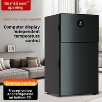 Mini-réfrigérateur compact pour usage domestique, dortoir, location, avec fonction de congélation, double porte, niveau d'efficacité énergétique 1