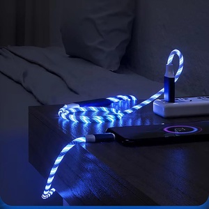 สายชาร์จไฟในรถยน<span class=keywords><strong>ต</strong></span>์<span class=keywords><strong>แบ</strong></span>บ3-in-1 LED USB-A ไฟลื่นไหลชนิด C ไมโคร-USB พร้อม RGB สีน้ำเงินเรืองแสงสำหรับ iPhone iPad Android และ Samsung - Product Image 6