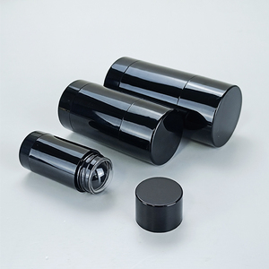 Envase cilíndrico negro de plástico para cosméticos con tapa de rosca, material ABS, para desodorante, perfume y protector solar. - Product Image 5