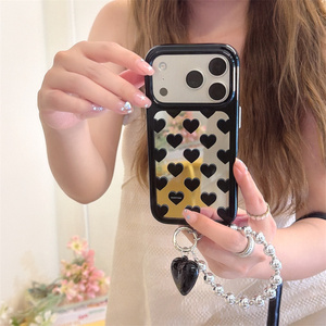Coque de téléphone anti-chute avec motif cœur miroir mignon et arrondi, compatible avec iPhone 17/16/15/14 Pro Max 15Plus - Product Image 3