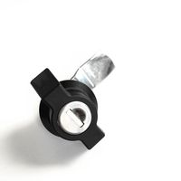Serrure cylindrique à quart de tour ZDC MS748 avec poignée PA, revêtement noir par poudrage, ANSI Grade 2, 2 clés, entraxe 60 mm