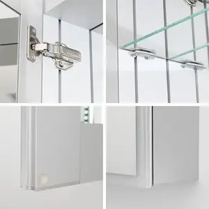 Hot Sales Modern Wall Mounted Storage Structure Adjustable Illuminated Bathroom Mirror Cabinet