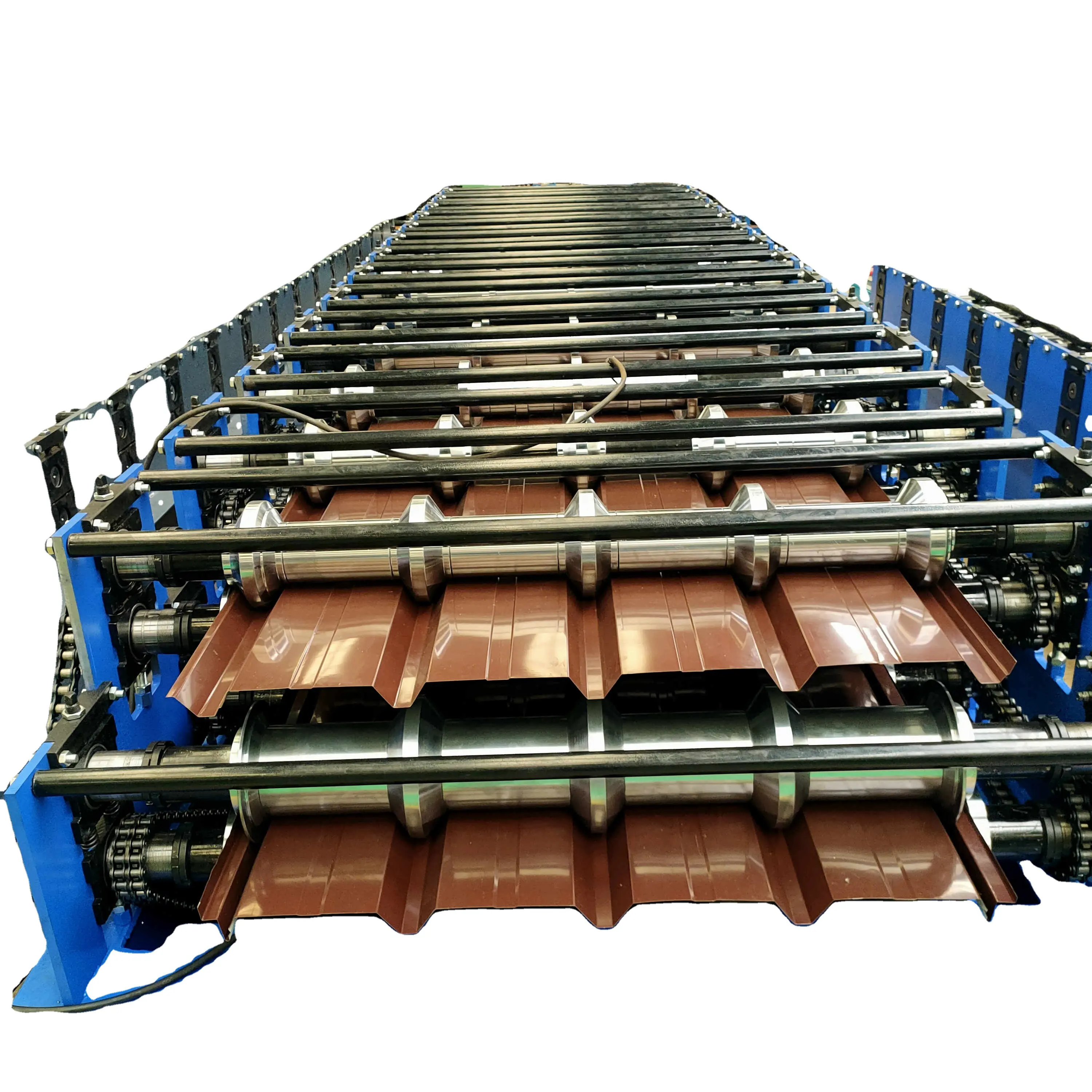 डबल परत धातु पैनल समलम्बाकार टाइल बनाने की मशीन नालीदार छत शीट बनाने की मशीन 2021
