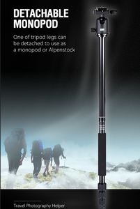 Mini <span class=keywords><strong>trépied</strong></span> professionnel portable en alliage d'aluminium avec tête sphérique à 360° pour caméras vidéo et numériques - Product Image 4