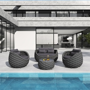 Fulin nordico mobili da esterno in alluminio Rattan divano Set per pranzo soggiorno o camera da letto uso per terrazza o giardino - Product Image 6