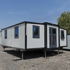 Wadah Modular abu-abu 40 kaki, rumah Mobile rumah dengan Toilet dapur kamar mandi