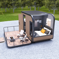 Maison capsule spatiale futuriste, cabine intelligente Apple, pod modulaire pour habitation, cabine préfabriquée pour usage hôtelier