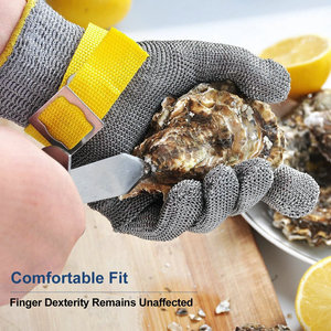 Guantes resistentes a cortes de acero inoxidable de tamaño personalizado para cocina, ostras, pescado, carne, nivel de corte 9, guantes de acero de seguridad para el trabajo - Product Image 3