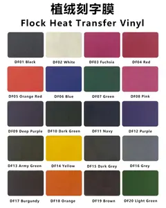 Flock Heat Transfer Vinyl Roll Easy Weed Flocking Iron On HTV For T-shirts Film Textile