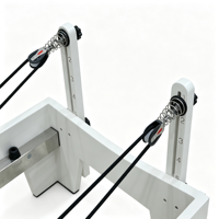 Machine de Pilates Reformer réglable en bois de chêne peint en blanc pour studio à domicile, entraînement corporel, gym, étirement, OEM