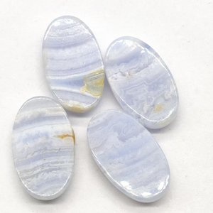 ชุดเครื่องประดับอัญมณีทรงหลังเบี้ยทรงไข่20x12มม. ลายลูกไม้สีฟ้า - Product Image 5