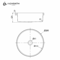 Vasque de salle de bain moderne de luxe, ronde à encastrer, avec cuvette centrale brossée, pour designers d'hôtels de luxe