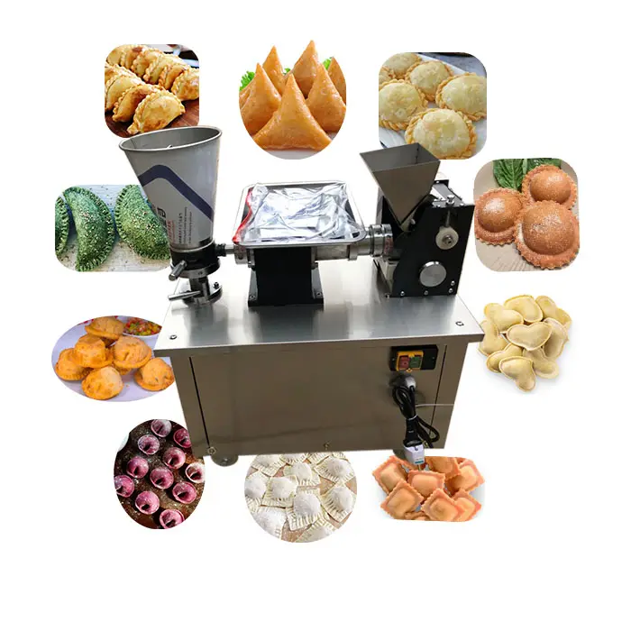 Máquina de pie de tipo francés, máquina de fabricación de empanada automática, fabricante de samosa, maquinaria de llenado de dumplings, pelmeni, novedad, en venta