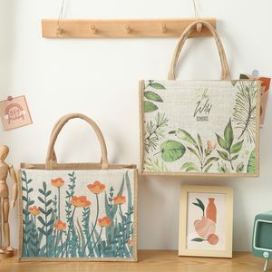 <span class=keywords><strong>Sac</strong></span> fourre-tout en jute à imprimé animalier avec doubles poignées, élégant <span class=keywords><strong>sac</strong></span> à <span class=keywords><strong>main</strong></span> format A4 pour étudiants, idéal pour les cours et les sorties - Product Image 3