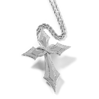 Collier personnalisé avec croix en zircon, plaqué or, bijoux de mode pour femmes, pendentif croix en zircon