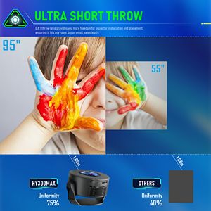 JUNUO Proyector de tamaño portátil GTV original incorporado <span class=keywords><strong>Android</strong></span> 14 10000 + Aplicaciones 200 Ansi Lumens Lente de enfoque automático Asistente de voz - Product Image 4