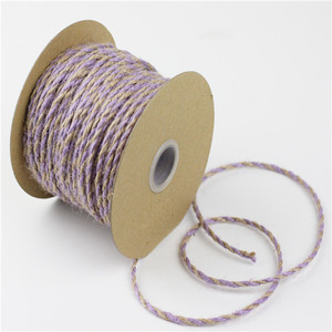 Hoa oải hương 2.5mm 3-ply đôi màu xoắn đay <span class=keywords><strong>twine</strong></span> 25-yard bền bện dây thừng đóng gói cho trang trí tự làm - Product Image 2