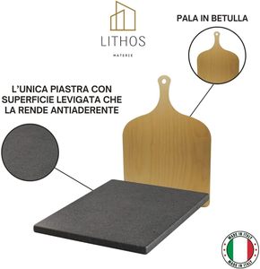 Kit <span class=keywords><strong>Pizza</strong></span> Antiaderente con Pala 39x35x2 cm <span class=keywords><strong>per</strong></span> Forno Elettrico, Barbecue a Gas, Carne/Pesce/Refrattario - Product Image 2