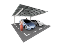 Karbon Çelikten Güneş Enerjisi Otopark Sistemi Su Geçirmez Montaj Ticari Sistemler Çelik Tek Kolon Otopark Braketi Özelleştirme