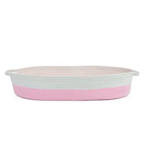 ตะกร้าเปลี่ยนผ้าอ้อมเด็กทารกแบบโมเสส ทำด้วยมือจากโรงงาน ผ่านการรับรอง CPC ทำจากเชือกฝ้ายทอ - Product Image 5