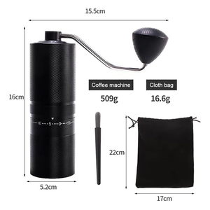 Moulin à café manuel portable en acier inoxydable avec poignée en bois, mini moulin à expresso pour usage domestique - Product Image 6