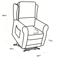 Fauteuil inclinable électrique moderne avec assistance à la levée, en tissu gris clair, télécommande, pour personnes âgées, soutien à la mobilité