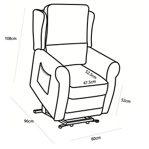 Fauteuil inclinable électrique moderne avec assistance à la levée, en tissu gris clair, télécommande, pour personnes âgées, soutien à la mobilité - Product Image 6