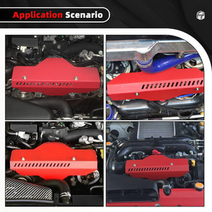 ที่ครอบป้องกันลูกรอกอลูมิเนียมอัลลอยด์สีแดงสำหรับ Subaru WRX STI 02-14 BOLT-ON - Product Image 4
