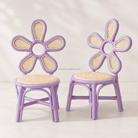 Chaises en rotin fleuries de luxe personnalisées pour enfants, avec dossier floral, pour fêtes d'anniversaire intérieures et extérieures, événements de jardin, location