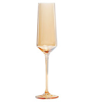 SUNYO Verres à Vin et Flûtes à Champagne en Cristal Sans Plomb Ambré Faits Main et Personnalisés pour Mariage et Fête