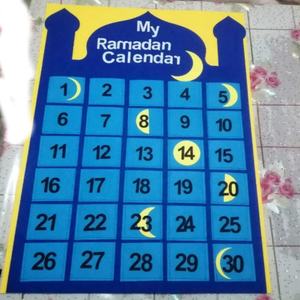 Calendrier joyeux EID Mubarak en feutre, fournitures de décoration, pour fête du Ramadan, bricolage, pour enfants, nouveau Style, 1 pièce - Product Image 2