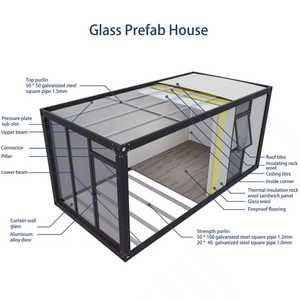 Modular Glass Curtain Wall container lớp học mở rộng cách âm Glass con an toàn góc rộng rãi nội thất - Product Image 6